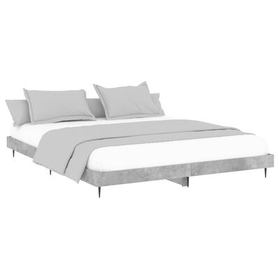 vidaXL Cadre de lit sans matelas gris béton 180x200 cm