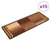 vidaXL Tapis d'escalier autocollants 15 pcs 65x21x4 cm Marron