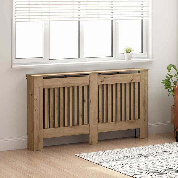 vidaXL Cache-Radiateur Ch&ecirc;ne artisanal 152 x 19 x 81,5 cm