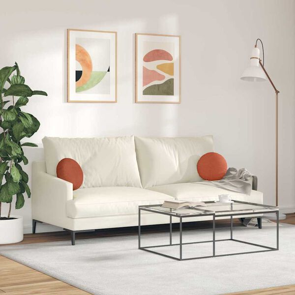 vidaXL Coussins de si&egrave;ge 2 pcs Rouge orange &Oslash; 30 cm