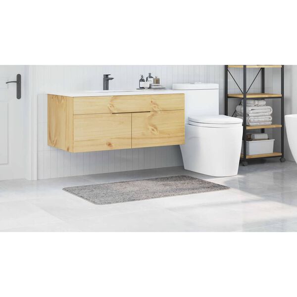 vidaXL Tapis de bain antid&eacute;rapant Gris 70 x 120 cm PP
