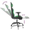 vidaXL Chaise de jeu avec repose-pied Noir et vert Similicuir
