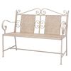 vidaXL Banc de jardin 115 cm Acier Blanc vintage