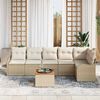 vidaXL Ensemble de canap&eacute; de jardin 7 pcs Beige Poly rotin