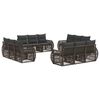 vidaXL Ensemble de canap&eacute; de jardin 12 pc Gris et Gris fonc&eacute; polyrotin