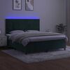 vidaXL Sommier &agrave; lattes de lit et matelas et LED Vert fonc&eacute; 180x200 cm