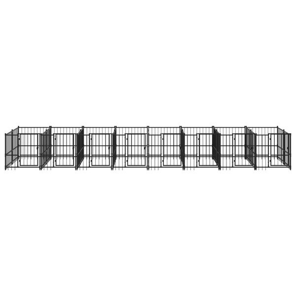 vidaXL Chenil d'ext&eacute;rieur pour chiens Acier 15,02 m&sup2;