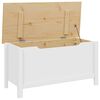 vidaXL Bo&icirc;te de rangement Hill Blanc et marron miel 90 x 40 x 45 cm
