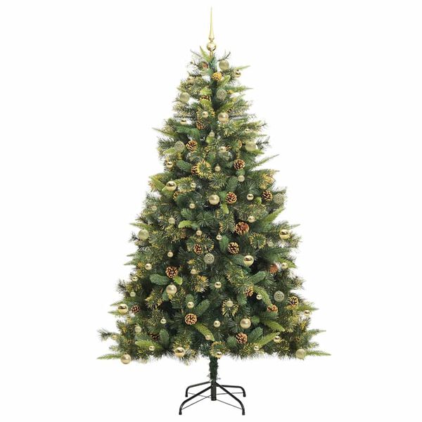 vidaXL Sapin de No&euml;l artificiel avec branches pliables et c&ocirc;nes 240 cm