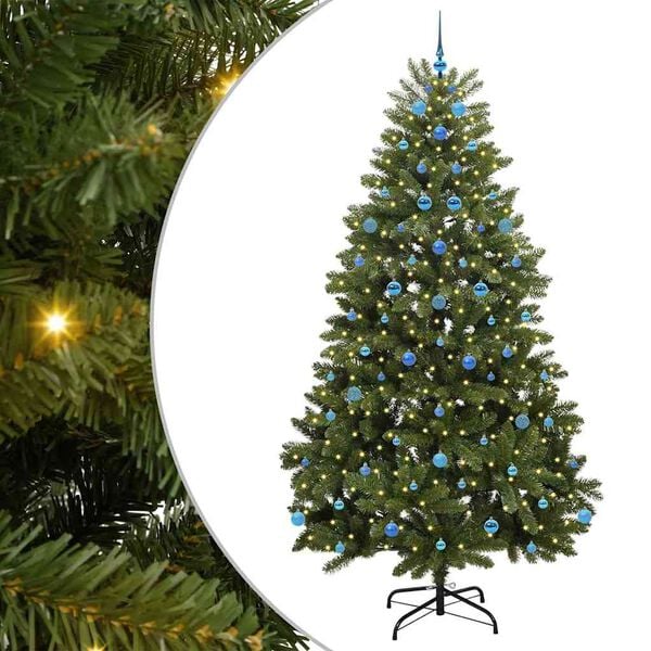 vidaXL Sapin de Noël artificiel avec 300 LED Vert 240 cm PVC et métal