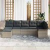 vidaXL Ensemble de canap&eacute; de jardin 7 pcs Gris clair Poly rotin