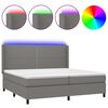 vidaXL Sommier &agrave; lattes de lit matelas LED Gris fonc&eacute; 200x200 cm Tissu
