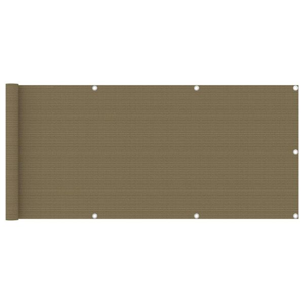 vidaXL &Eacute;cran de balcon Taupe 75x600 cm PEHD