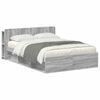 vidaXL Cadre de lit avec rangement Sonoma gris 160 x 200 cm