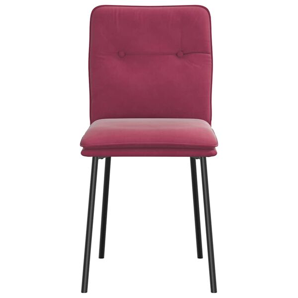 vidaXL Chaises à manger lot de 2 Rouge bordeaux Velours