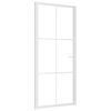 vidaXL Porte int&eacute;rieure 93x201,5 cm Blanc Verre ESG et aluminium