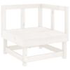 vidaXL Salon de jardin 4 pcs blanc bois de pin massif