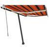 vidaXL Auvent manuel r&eacute;tractable avec LED 350x250 cm Orange et marron