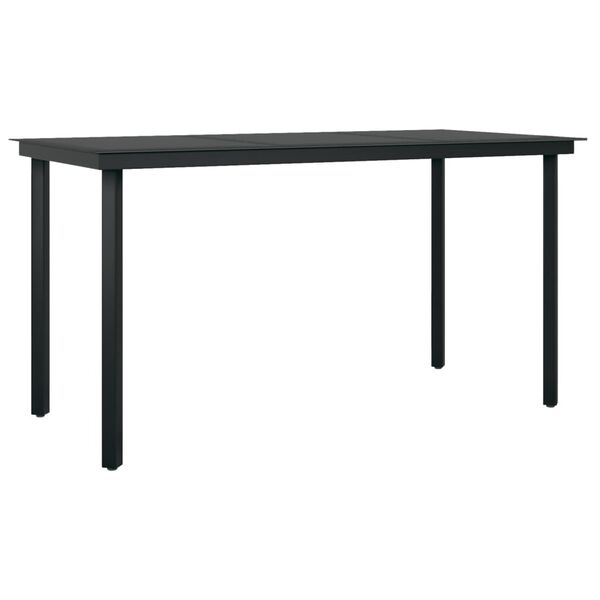 vidaXL Ensemble &agrave; manger de jardin 7 pcs Noir