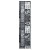 vidaXL Tapis BCF Gris avec motif de blocs 60x150 cm