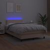 vidaXL Sommier &agrave; lattes de lit avec matelas LED Cappuccino 120x200 cm