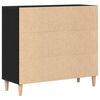 vidaXL Buffet Ch&ecirc;ne noir 90 x 34 x 80 cm Bois d'ing&eacute;nierie