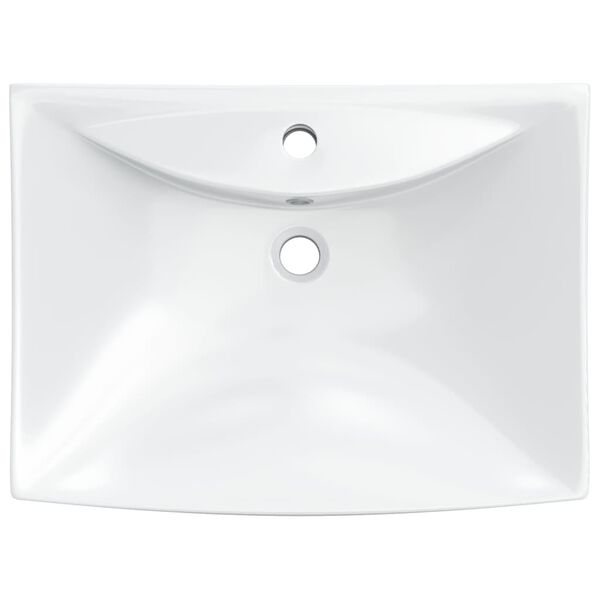 Luxueuse vasque c&eacute;ramique rectangulaire avec trop plein