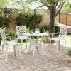 vidaXL Table de jardin blanc &Oslash;90x75 cm aluminium coul&eacute;