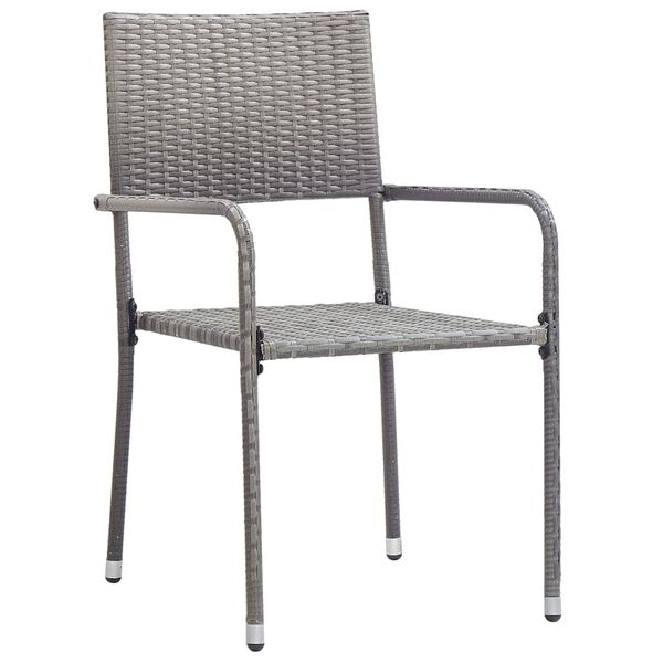 vidaXL Ensemble &agrave; manger de jardin 5 pcs R&eacute;sine tress&eacute;e Gris