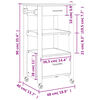 vidaXL Chariot de cuisine MONZA 48x40x88,5 cm bois massif de pin