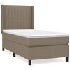 vidaXL Sommier &agrave; lattes de lit avec matelas Taupe 80x200 cm Tissu