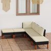 vidaXL Salon de jardin 6 pcs avec coussins R&eacute;sine tress&eacute;e Noir