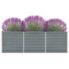 vidaXL Lit sur&eacute;lev&eacute; de jardin Acier galvanis&eacute; 240x40x77 cm Gris
