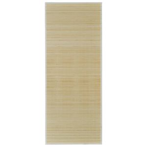 vidaXL Tapis en bambou naturel &agrave; latte rectangulaire 150 x 200 cm