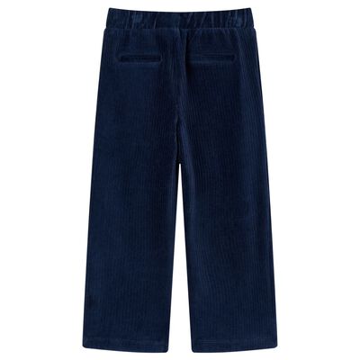 Pantalons pour enfants velours côtelé bleu marine 92