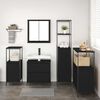vidaXL Ensemble de mobilier de salle de bain avec &eacute;tag&egrave;re 5 pcs Noir