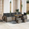 vidaXL Ensemble de canap&eacute; de jardin avec coussin 10 pcs Gris
