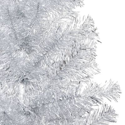 vidaXL Sapin de Noël artificiel pré-éclairé/support argenté 240 cm PET