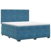 vidaXL Lit boxspring avec matelas Bleu 180 x 200 cm Velours