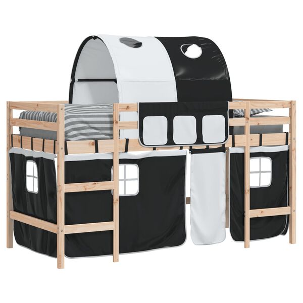 vidaXL Lit mezzanine enfants avec tunnel sans matelas 90x190 cm