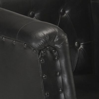 vidaXL Fauteuil Noir Cuir véritable