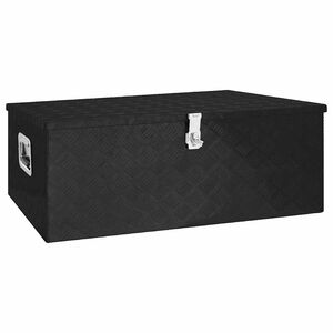 vidaXL Bo&icirc;te de rangement Noir 100x55x37 cm Aluminium