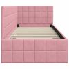 vidaXL Cadre de lit d'angle Rose 80 cm x 200 cm Velours