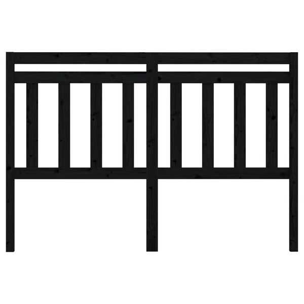 vidaXL T&ecirc;te de lit Noir 156x4x100 cm Bois massif de pin