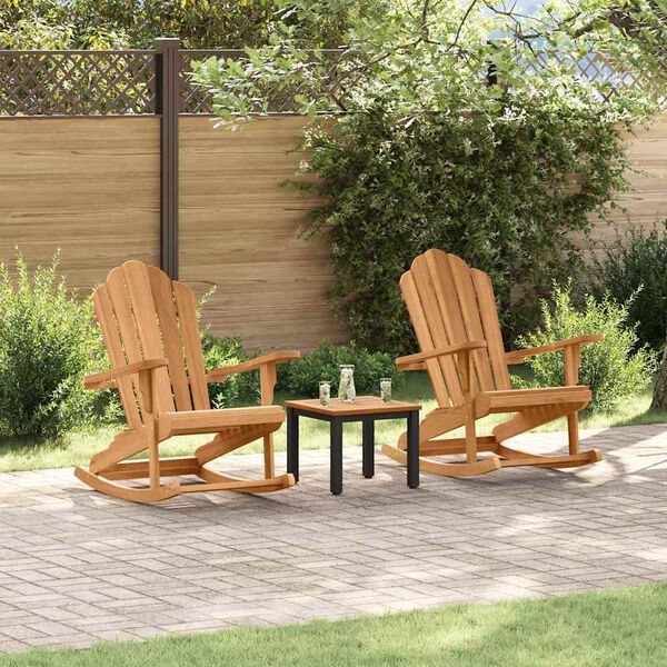 vidaXL Chaise Adirondack &agrave; bascule 2 pcs Marron 100 x 77 x 99 cm