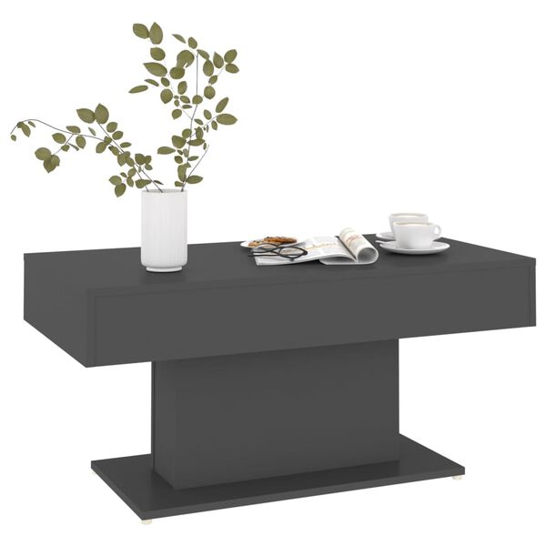 vidaXL Table basse gris 96x50x45 cm bois d'ing&eacute;nierie