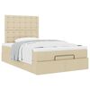 vidaXL Cadre de lit ottoman avec matelas cr&egrave;me 120x190 cm tissu