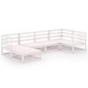 vidaXL Salon de jardin 6 pcs Blanc Bois de pin massif