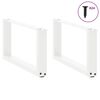 vidaXL Pieds de table basse en U 2 pi&egrave;ces Blanc 60 x (30-31) cm Acier