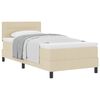 vidaXL Lit &agrave; ressorts avec t&ecirc;te de lit Cr&egrave;me 80 x 200 cm tissu